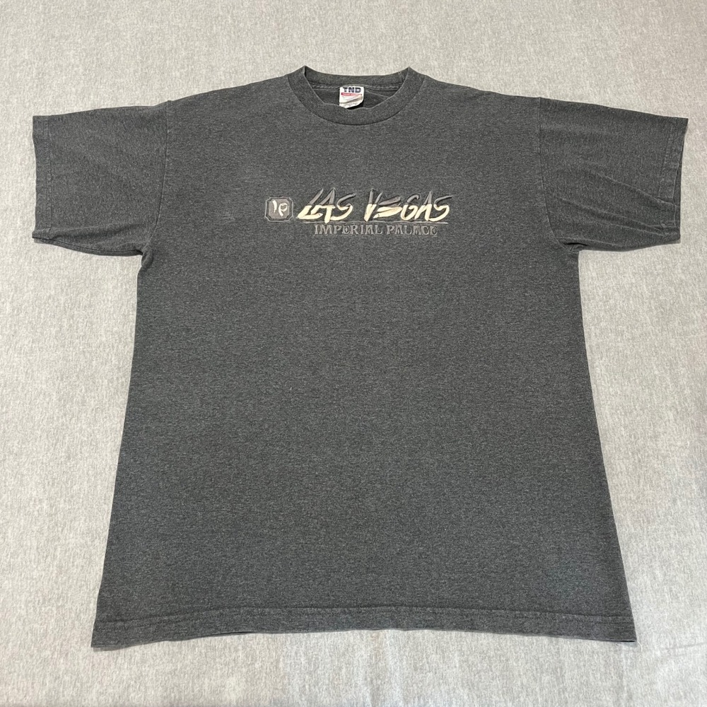 Vintage Las Vegas Imperial Palace T-Shirt Mens Large Charcoal Gray Tornado TND